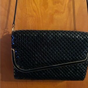 Elegant Black evening Woven Clutch/crossbody.